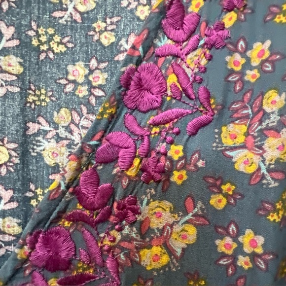 Natural Life Floral Embroidered Oversized Dress Sz Large Cottage Peasant Prairie - Picture 3 of 12